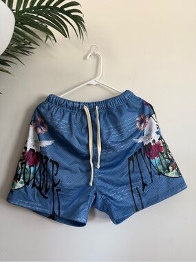 Civil Regime "Too Fast" blue mesh athletic shorts  Small